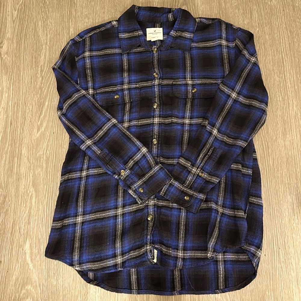 Blue and Black AE Thick Flannel